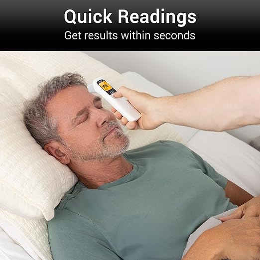 Vive No-Touch Forehead Thermometer - No Contact Infrared Digital Thermometer for Adults, Kids, Babies, & Objects - Touchless, Accurate Temporal Fever Sensor - Fast, Memory Recall, Large Display