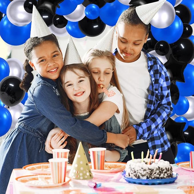 Royal Blue Black Balloon Garland Kit - Image 7