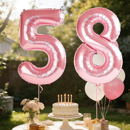 40 Inch Number 58 Balloons for 58th Birthday Party Decorations, 0-100 Jewelry - Image 3