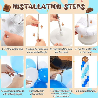 Jenaai 2 Set 163 Pcs Cookie Party Balloons Column Stand Kit Chocolate Chip - Image 4