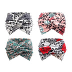 DRESHOW 4 Pack Turban Headbands for Women Wide Vintage Head Wraps Knotted Cute Hair Band Accessories