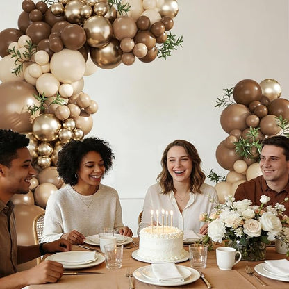 Brown Balloon Arch Kit for Bear Baby Shower Birthday Party Decorations | 124Pcs - Image 6
