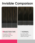 Youngsmile Invisible Tape in Hair Extensions Human Hair #1B/4/27 Natural Black to Chocolate Brown and Caramel Blonde 20pcs 40g 18 Inch Injection Tape in Hair Extensions Human Hair (#1B/4/27,18'')