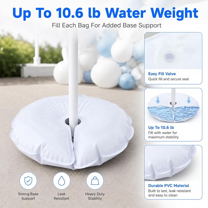 4 Pcs Water Weight Bags for Balloon Column Stand & Balloon Arch | Openable - Image 2
