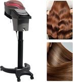Hair Steamer, 7 Light Professional Standing Deep Conditioning Hair Steamer, Household Hair-Care Machine with Hair-Care Hood & 57.49 oz Water Tank for Salons Barbershops (Black)