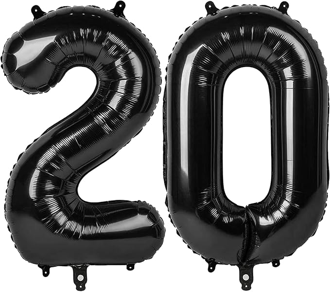Numbers 19 Balloon 40Inch Black Balloons by Argthjy