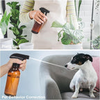 Plastic Spray Bottles, 2-Pack, 16.9 Oz, Mist & Stream, Heavy Duty Spraying, Empty Water Spray Bottle for Cleaning Solutions, Essential Oils, Hair, Plants, BBQ, Cat Dog Behavior Correction (Amber)