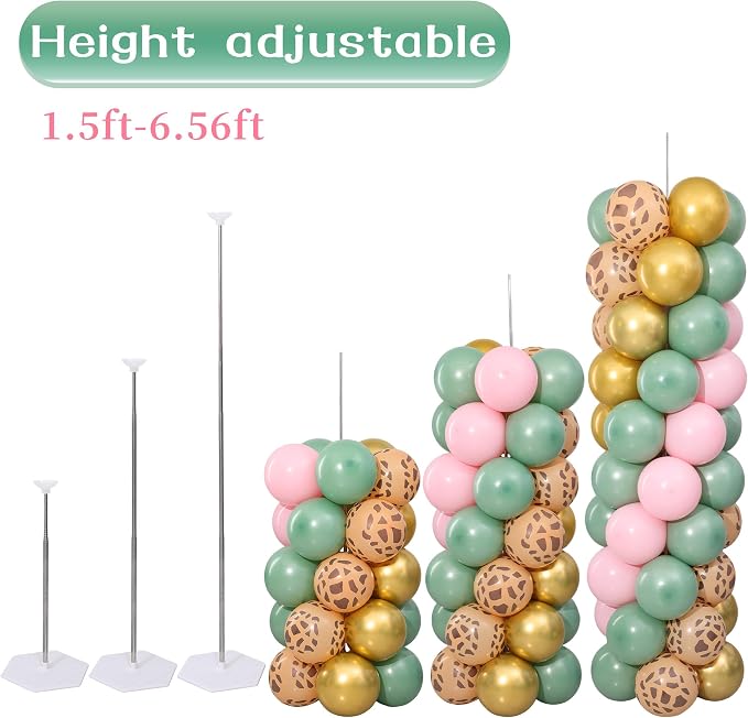 Pink Jungle Safari Balloon Column Stand Kit Set of 2 - Image 4