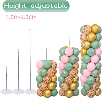 Pink Jungle Safari Balloon Column Stand Kit Set of 2 - Image 4