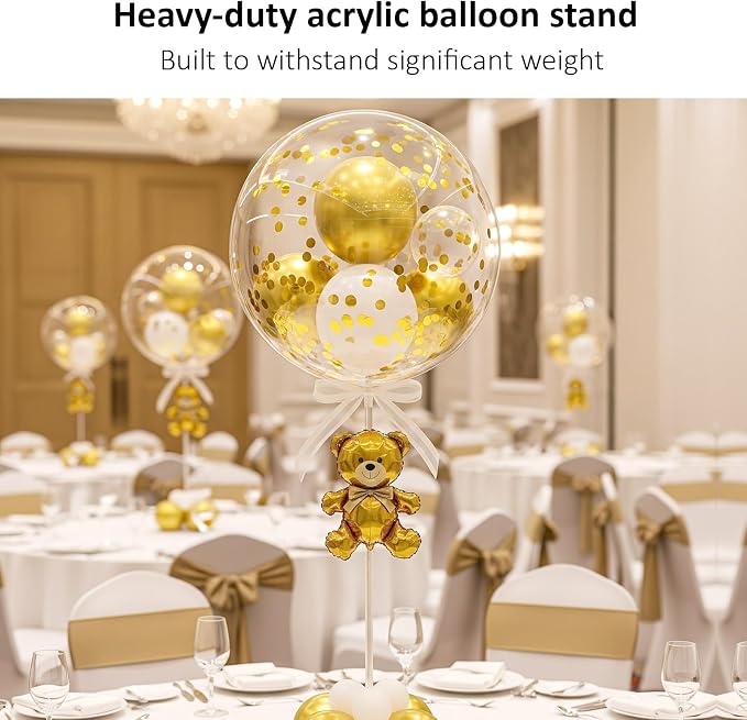 6 Pack Reusable Acrylic Clear Balloon Stands - Image 3