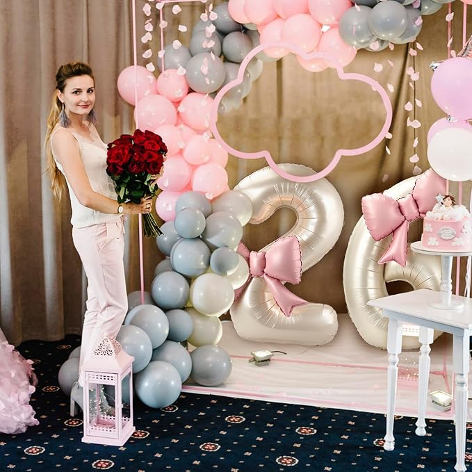 40 Inch Cream Number 6 Balloon - Image 6