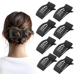 8 Pack French Flat Hair Clips for Women – Large Matte No-Slip Claw Barrettes for Thick & Thin Hair, Strong Hold Styling Accessories (black)