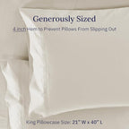 California Design Den Luxuriously Soft Premium 600 Thread Count, 100% Cotton Set of 2 Cases, Crisp King Size Pillow Case Set of 2, Fits King Pillows - Ivory (Warm Cream)