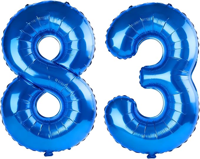 40 Inch Number 83 Balloons for 83rd Birthday Party Decorations, 0-100 Dark Blue by FOBELEC