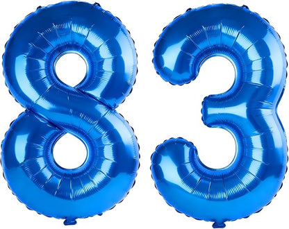 40 Inch Number 83 Balloons for 83rd Birthday Party Decorations, 0-100 Dark Blue by FOBELEC