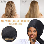 Bonnet Hood Hair Dryer Attachment - Hair Dryer Bonnet with Elastic Strap, Used for Hair Styling, Deep Conditioning and Hair Drying (Black)