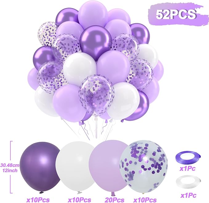 Patimate Lavender Purple Balloons Set - Image 4