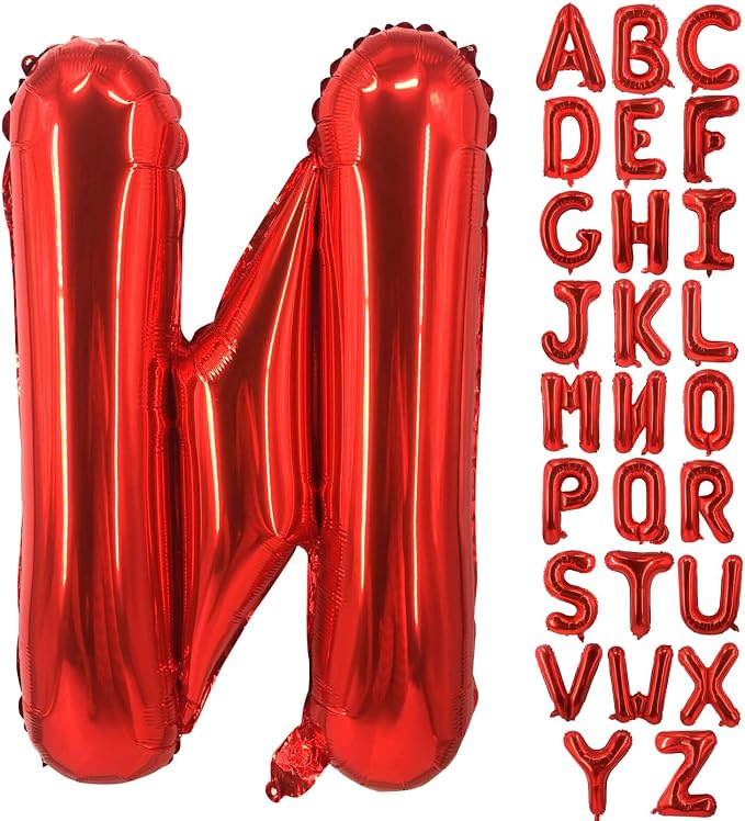 Lovoir 40 Inch Large Red Letter N Balloons Big Size Jumbo Mylar Foil Helium by Lovoir