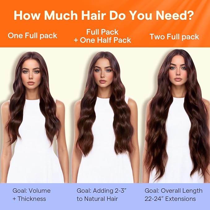 Full Shine Brown Blonde Clip in Hair Extensions 16 Inch Ombre Golden Brown Clip in Hair Extensions Real Human Hair 7 Pcs 120 G