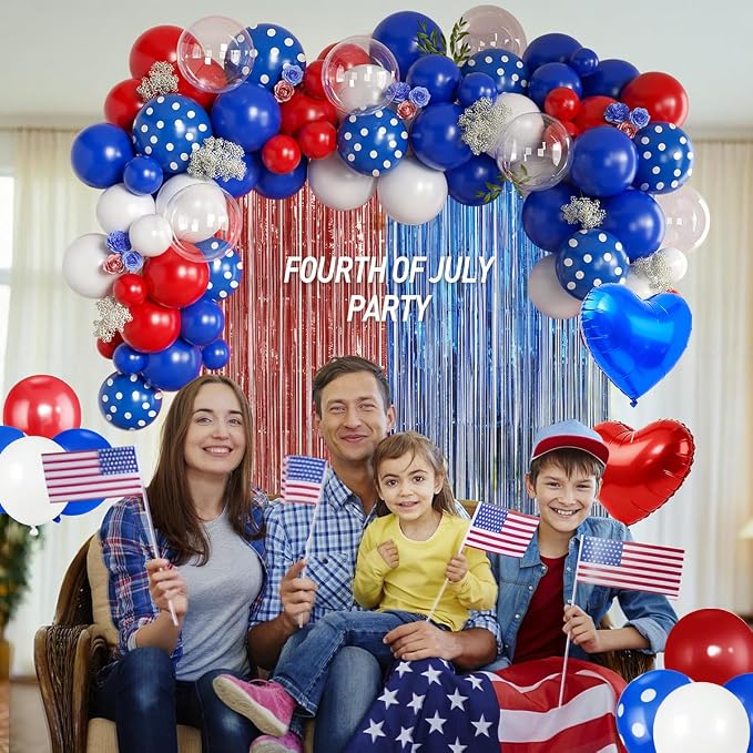 157Pcs Red White and Blue Balloons Garland Arch Kit - Image 4