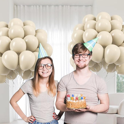 Sand White Balloons 12 inch, Cream Beige Latex Balloons 50pcs Party Balloon - Image 5