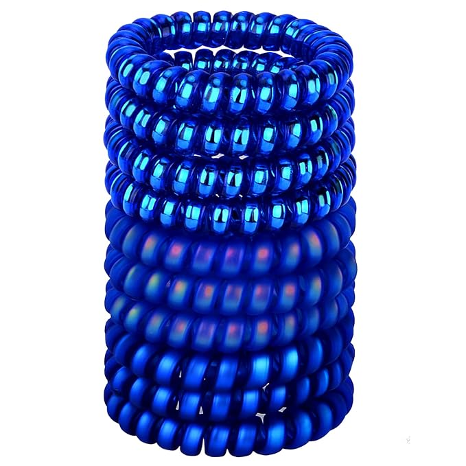 JessLab Spiral Hair Ties for Women, 10-Pack Traceless No-Damage Ponytail Holders, Coils Hair Bands for Girls, Assorted Colors