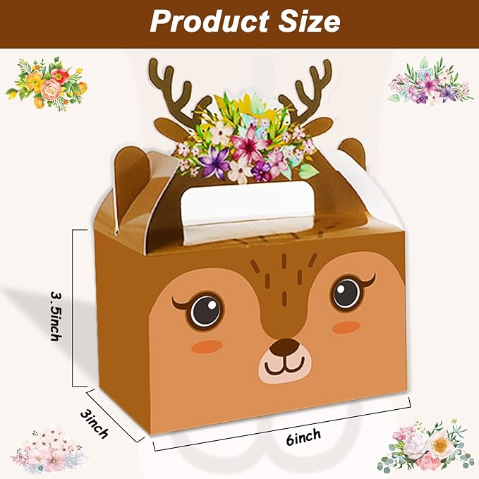 Tevxj 24 Pieces Woodland Animals Party Favors Boxes Woodland Treat Bags - Image 3