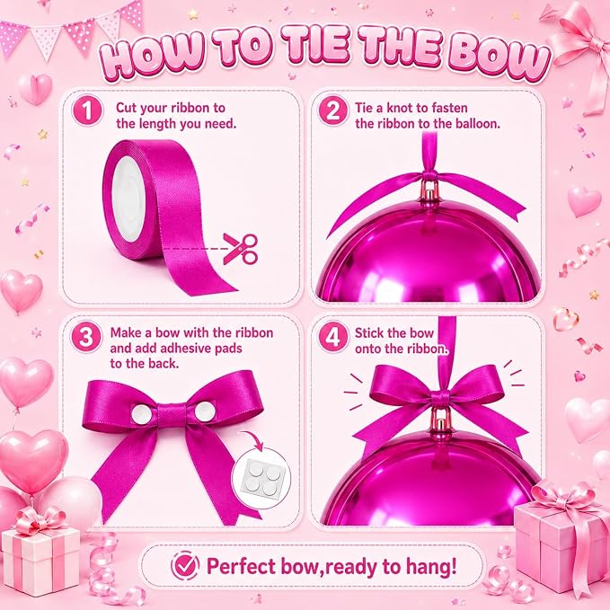 Hot Pink Round Foil Balloons - Image 3
