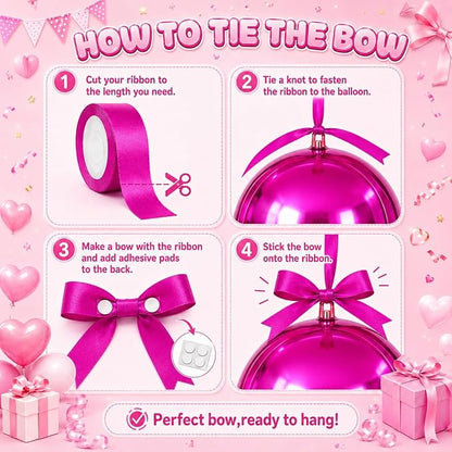 Hot Pink Round Foil Balloons - Image 3