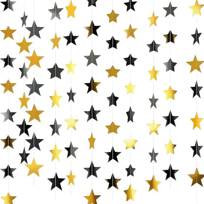 Spakon 65 Feet Glitter Star Paper Garland Banner Hanging Decoration Star by Aranorun