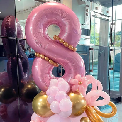 Pastel Pink 9 Balloon, Light Pink 9 Balloons Number, 40 Inch Helium Foil Mylar - Image 2
