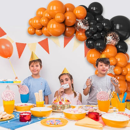 Orange and Black Balloons Arch Kit, Different Sizes Orange Balloons - Image 7