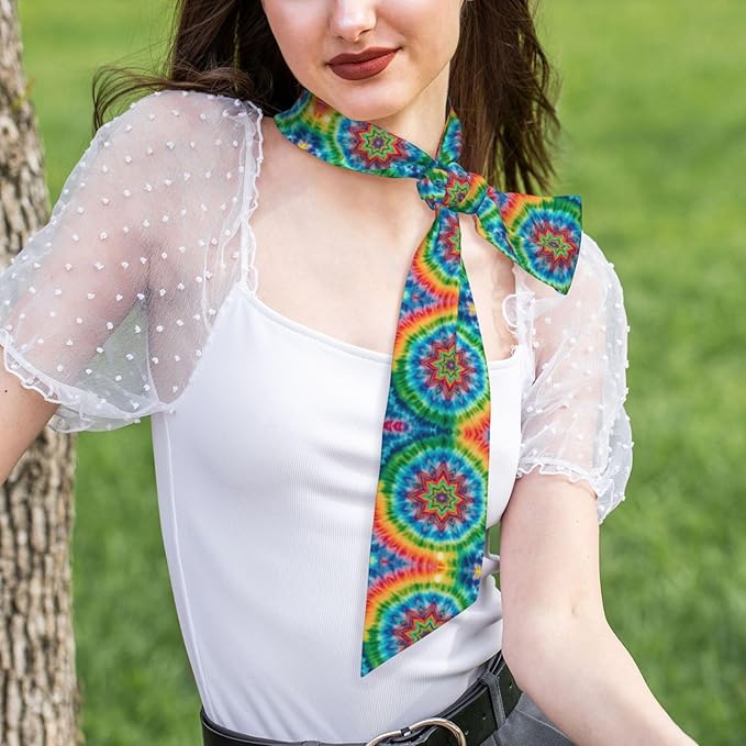 Headbands Hair Band for Women Girls Lady, Tie Dye Art Beauty Skinny Neck Scarf Yoga Travel Spa Sweat Band Headbands Adjustable Make Up Wrap Neck Decor