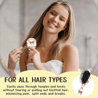 Mini Hair Brush,Cute Detangling Travel Hair Brush,Soft Bristles for Effortless Tangle Removal,Detangler Hairbrush for Women Men Boys Girls Kids Wet Dry All Hair Types (Pink Bow, Mini)