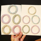 10 Pcs Spiral Hair Ties for Women - Small Elastic Hair Bands, No Damage Hair Coils, Ponytail Holders,Cute Hair Accessories for Thick & Thin Hair SP-5