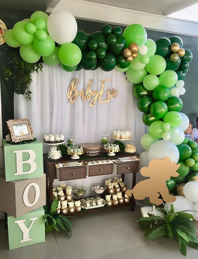 Green and Gold Balloon Arch Kit, Birthday Party Decor | Shades of Green Gold - Image 3