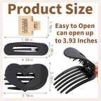 12 Pack Flat Hair Clips for Women-3 Styles Matte Neutral Flat Claw Clips, Black, Blonde,Light Brown & Dark Brown, French Duckbill Styling Accessories (Matte Neutral-3)
