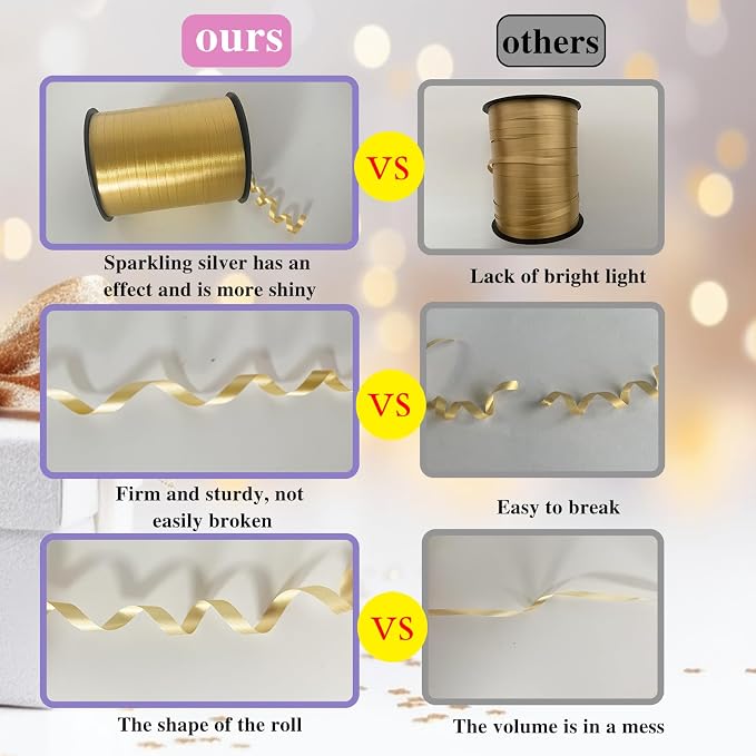 500 Yard Gold Curling Ribbon, Ribbon - Image 3