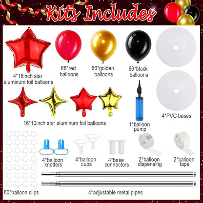 Gejoy Red Black Gold Balloons Column Stand Kit Adjustable Tower Stand from 1.4 - Image 2
