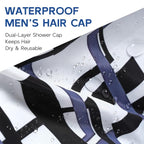 Years calm Shower Cap for Men, Waterproof & Heat-Retaining Hair Treatment Cap – Reusable Men’s Shower Cap with Foil Lining, Elastic Band, for Steam Care, Hair Mask & Oil Conditioning