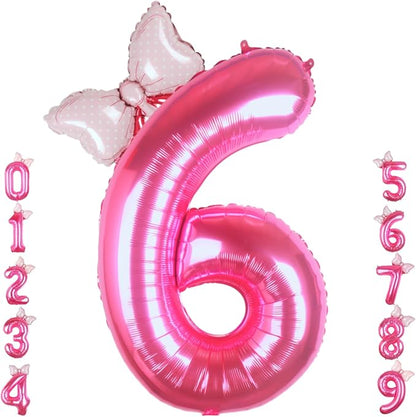40 inch Pink Number 6 Balloon by Kwuz