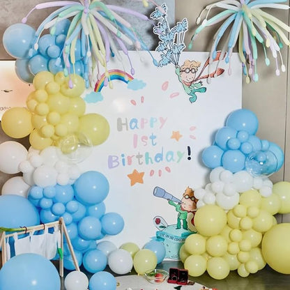 MEBAY Blue Yellow White Balloon Garland Arch Kit - Image 7