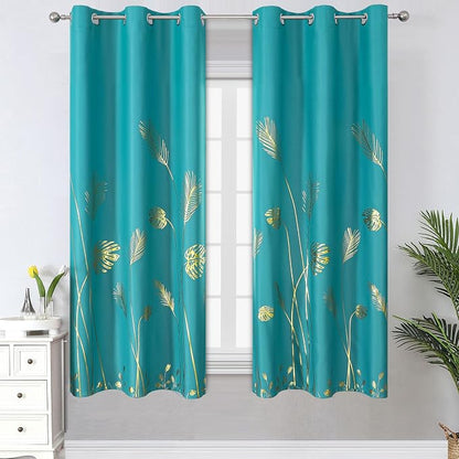 Teal Blackout Curtains 63 Inches Long by ESTELARTEXTILER
