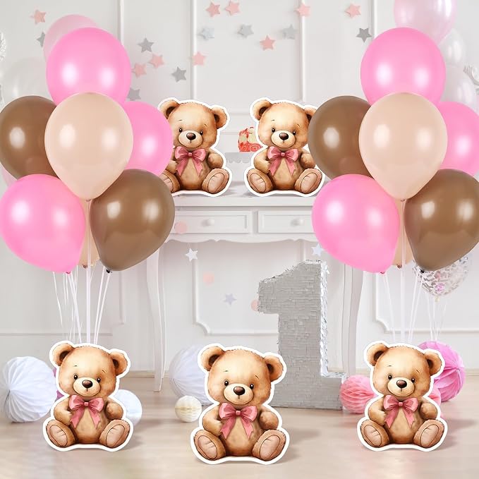 12 Sets Pink Bear Baby Shower Balloon Stand Kit - Image 8