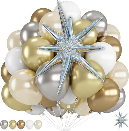 Gold and Silver Balloons by Paeyeq