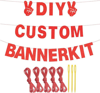 129Pcs DIY Custom Letter Banners Glitter Customizable Banner Kit 0-9 Numbers - Image 3
