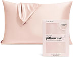 Kitsch Satin Pillowcase with Zipper for Hair & Skin, Softer Than Silk Pillow Cases Queen, Smooth Pillow Covers, Machine Washable, Wrinkle-Free, Cooling Satin Pillow Cases Standard Size 19"x26" (Blush)