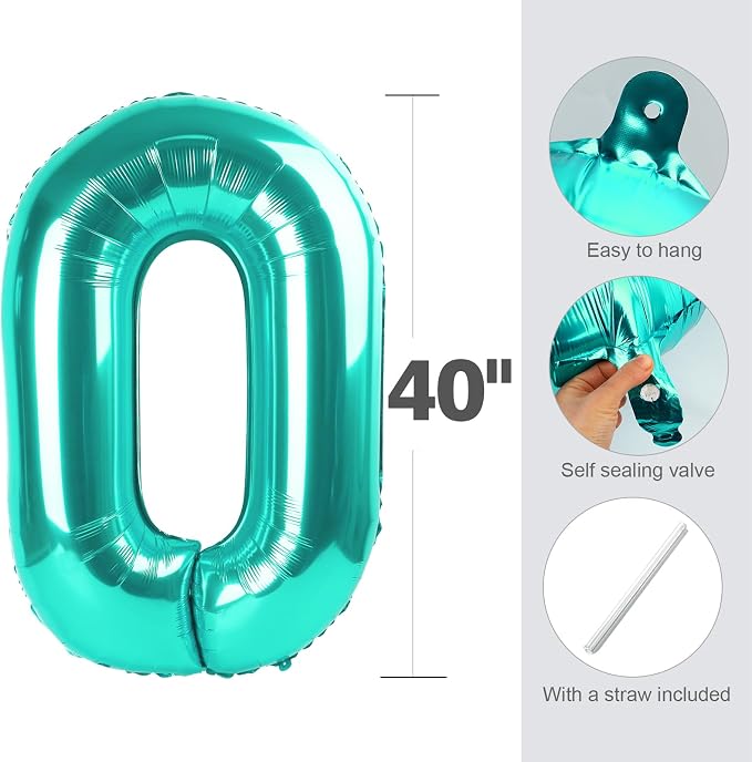 Number Balloons 8 Balloon 40 inch Teal Blue - Image 5