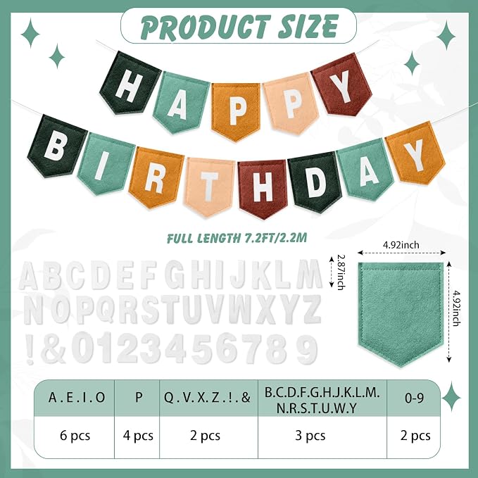 Hahafelt 131 Pcs Felt DIY Custom Banner Kit, Make Your Own Personalized Banner - Image 2