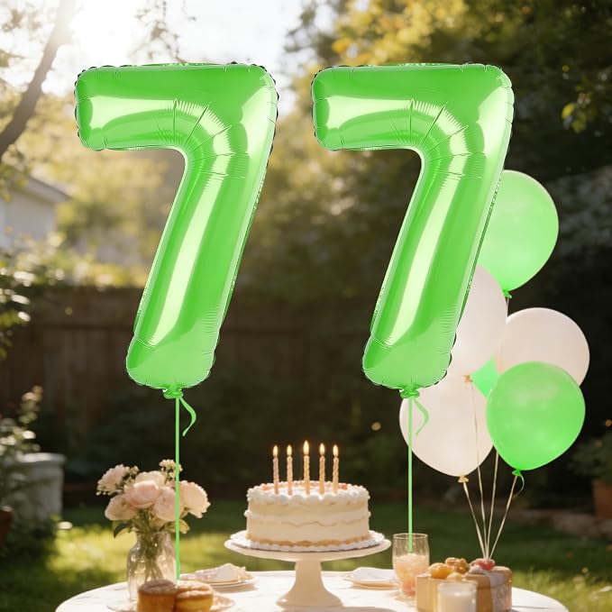 40 Inch Number 77 Balloons for 77th Birthday Party Decorations, 0-100 Fruit - Image 3